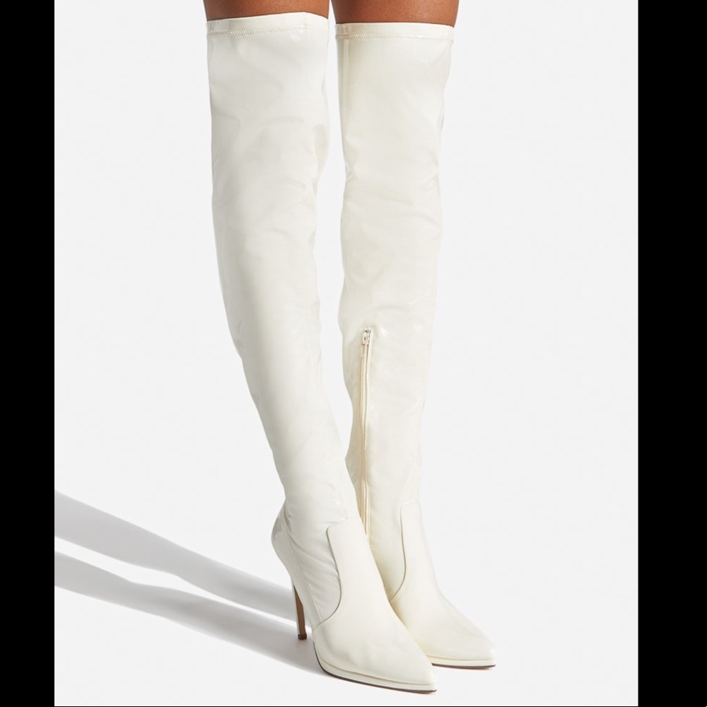 NIB Shoedazzle Lekisha Over The Knee Boots in Bone